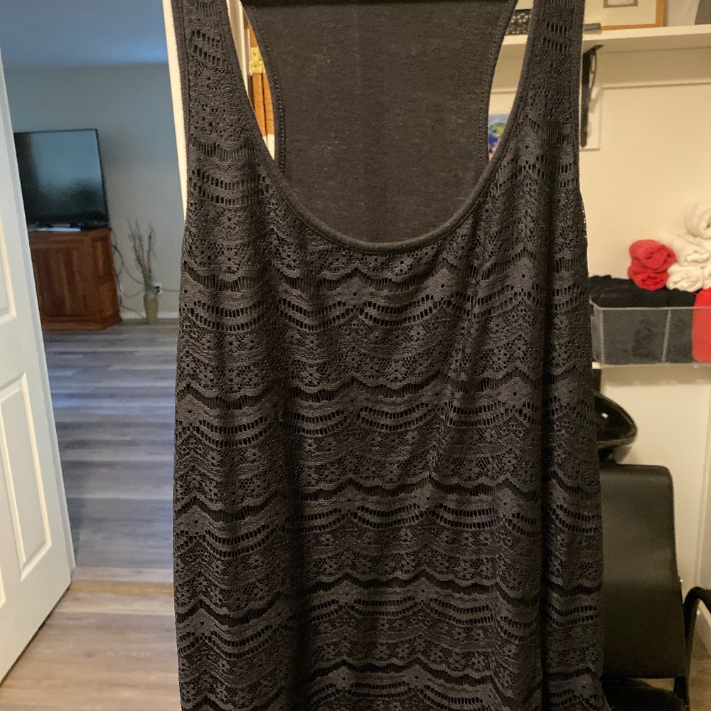 Racer back lace covered tank